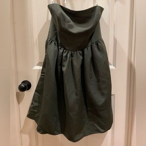 Olive green 14 strapless formal David’s Bridal dress bridesmaid or music concert